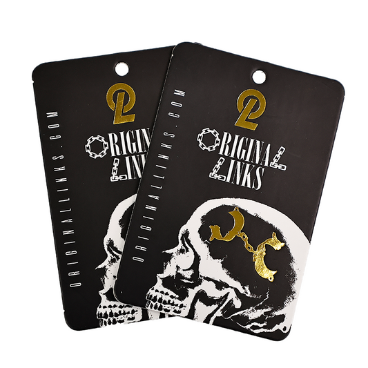 Black long gold stamping plus monochrome printing tag 2.23