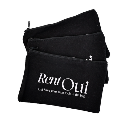 Black Long Cotton Zipper Bag