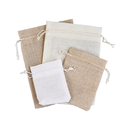 Beige Linen Drawstring Bag 10.23
