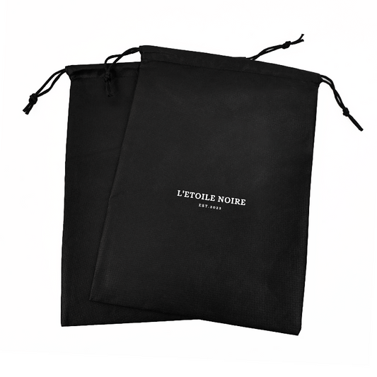 Black non-woven drawstring bag 7.18