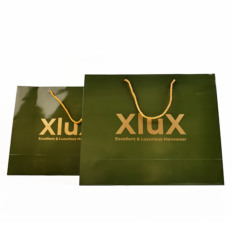 Green gold printed white card tote bag