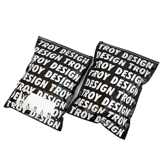 Black self-sealing zipper courier bag