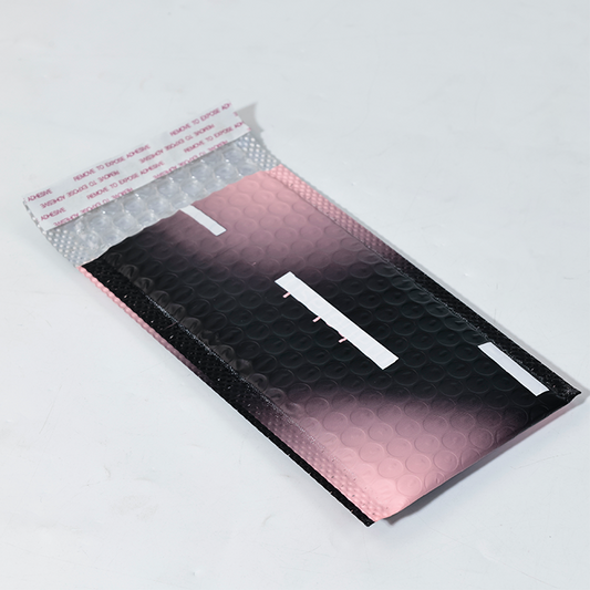 Black and pink gradient printing express bubble bag 3.29