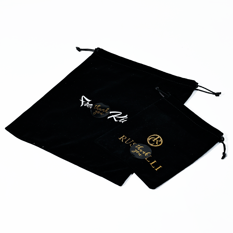 Black Multi-Size Fleece Drawstring Bag 3.25