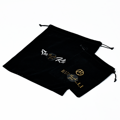 Black Multi-Size Fleece Drawstring Bag 3.25