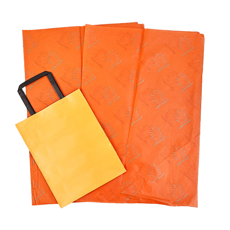 Orange Shirley Paper Pattern Gold Printed Wrapping Paper
