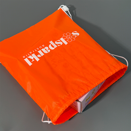 Orange drawstring backpack bag 4.9