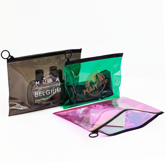 PVC zipper bag in various colors and sizes