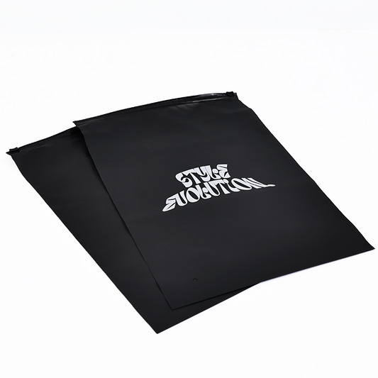 Black semi-transparent frosted zipper bag