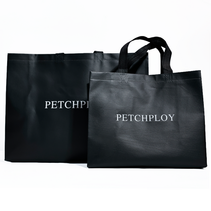 Black glossy multi-size non-woven tote bag 12.4