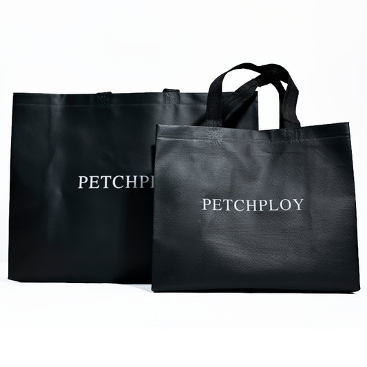 Black glossy multi-size non-woven tote bag 12.4