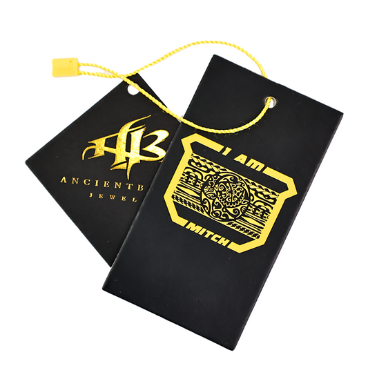 Black pattern hot stamping printing tag 2.26