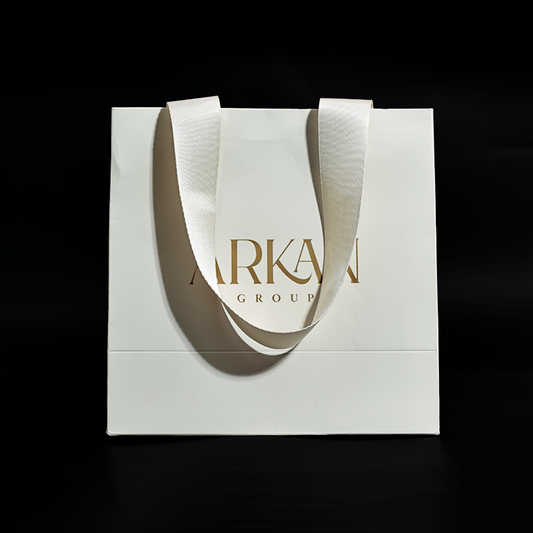 Off-white pattern gold-stamped string handbag