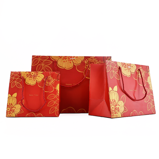 Red and white cardboard bag same style multi-size set