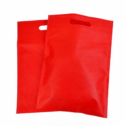 Red non-printed flat non-woven tote bag 6.27
