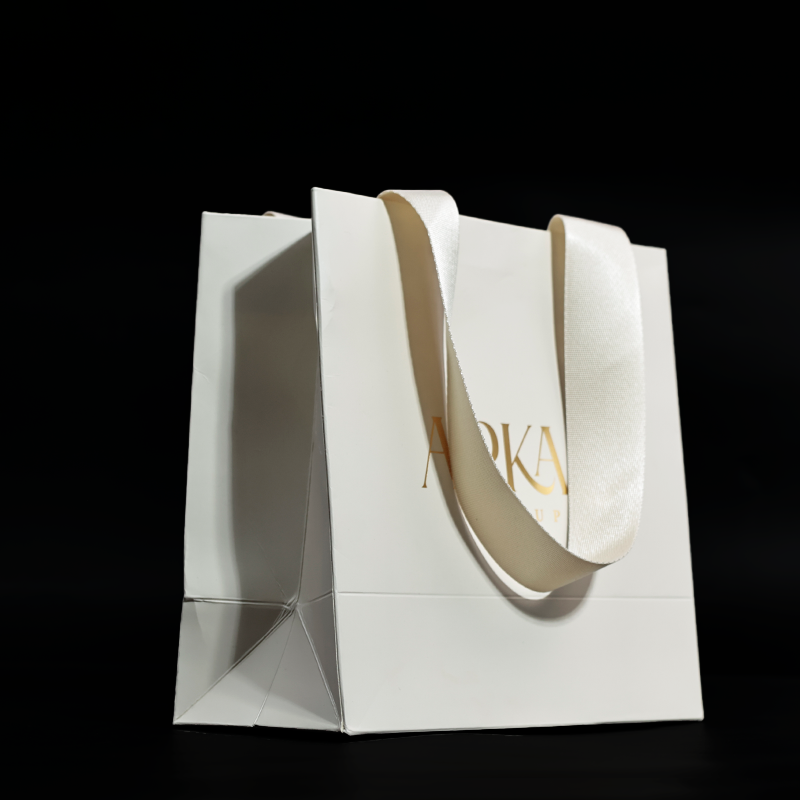 Off-white pattern gold-stamped string handbag