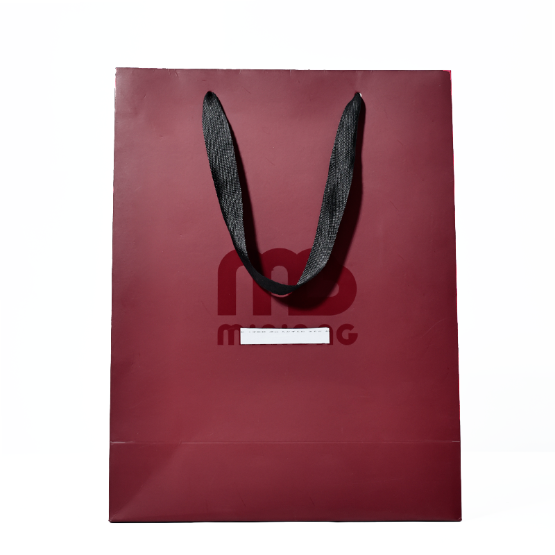 Pattern UV printed white card printed red tote bag
