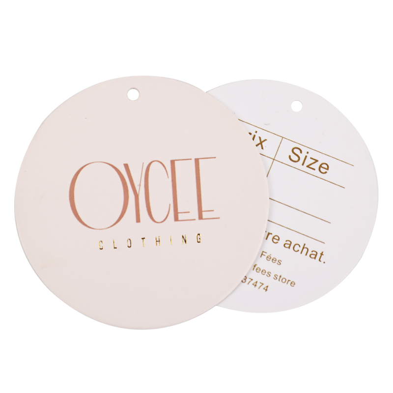 Round pattern gold stamping hangtag 2.19