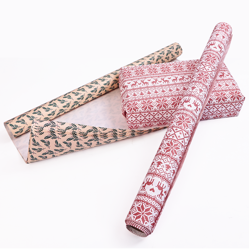 Multi-color full-page pattern Christmas wrapping paper