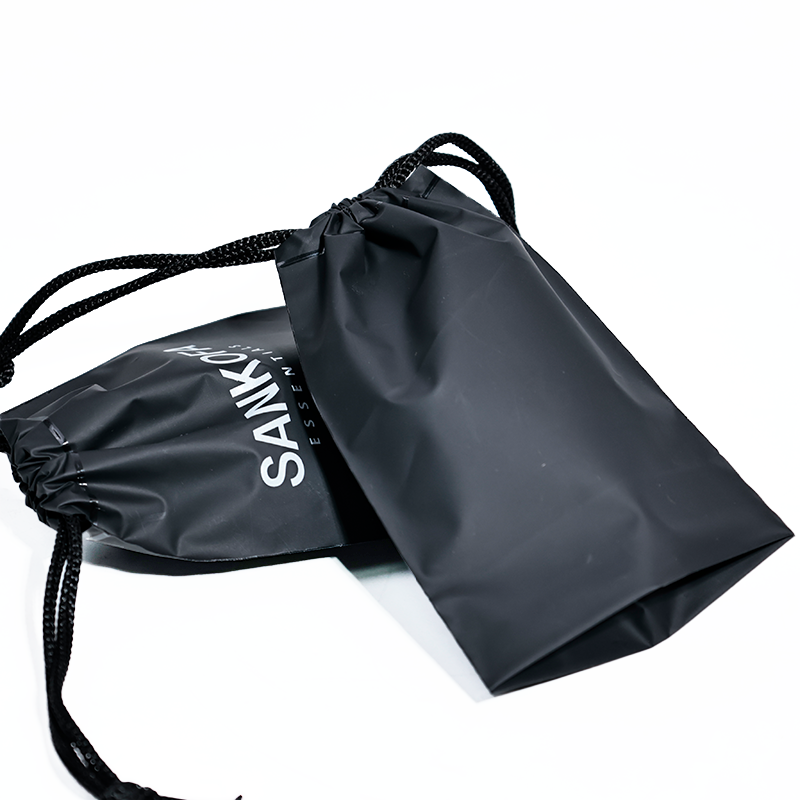 Black small size bottom drawstring bag 12.17