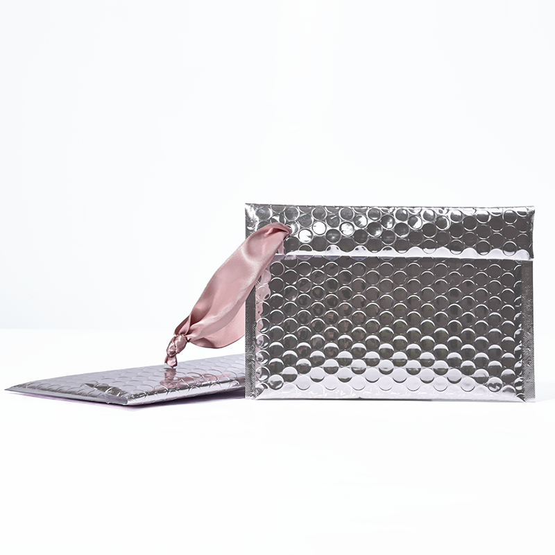 Silver aluminum film hand rope bubble courier bag 3.25
