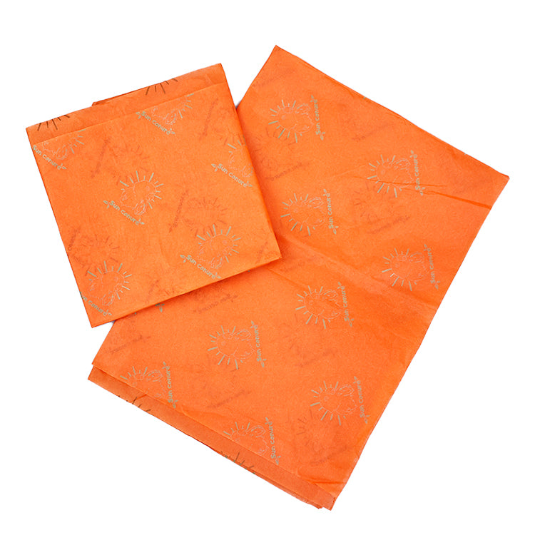 Orange Shirley Paper Pattern Gold Printed Wrapping Paper