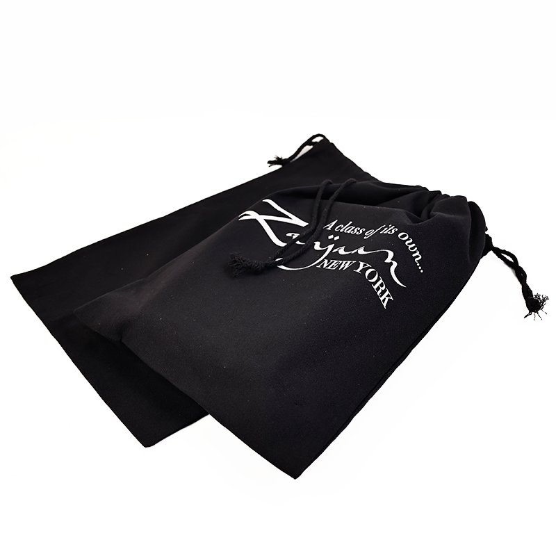 Black cotton drawstring bag 7.17