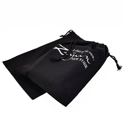 Black cotton drawstring bag 7.17