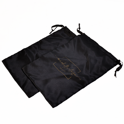 Black pattern gold-stamped drawstring bag 7.15
