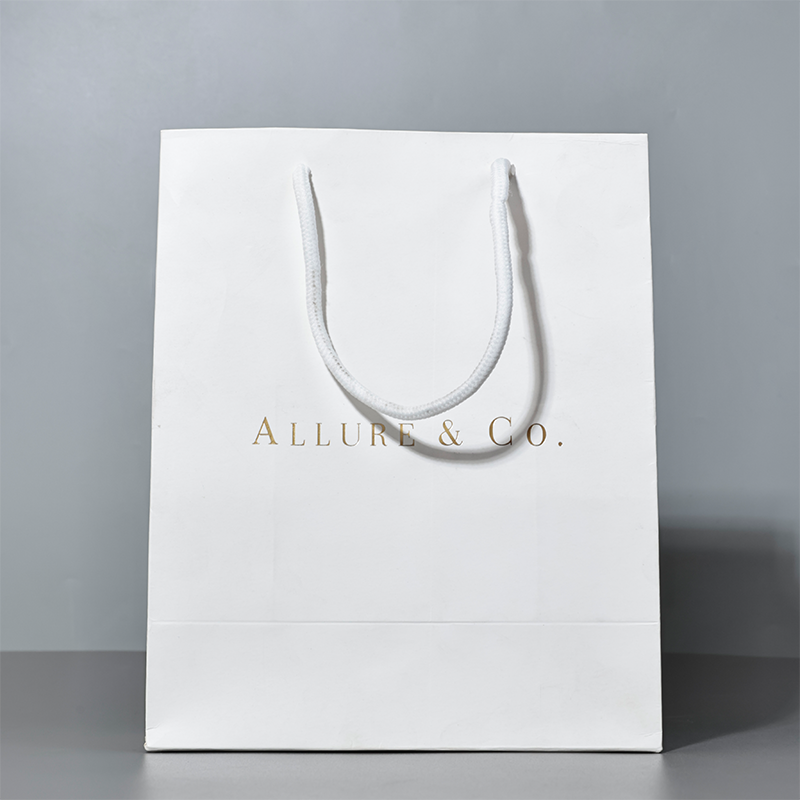 White pattern hot stamping paper bag