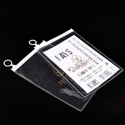 White transparent PVC ring zipper bag