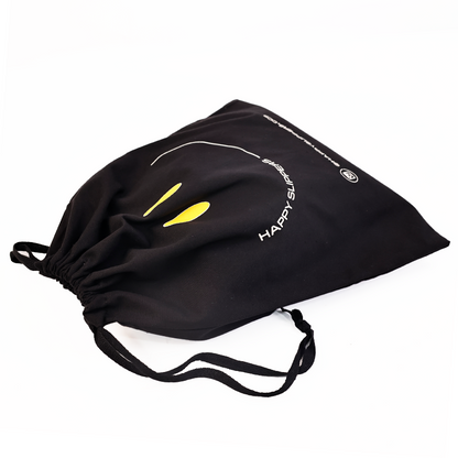 Black canvas drawstring bag 7.8