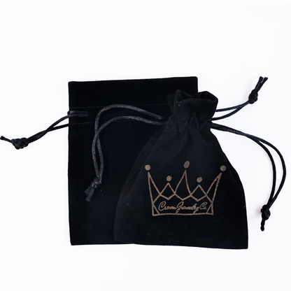 Black small size pattern gold foil velvet drawstring bag 8.19