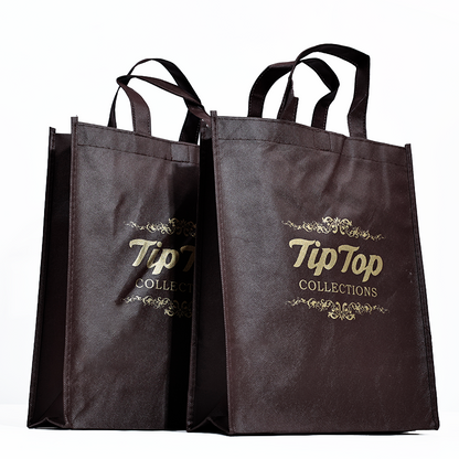 Brown pattern hot stamping non-woven bag 12.7
