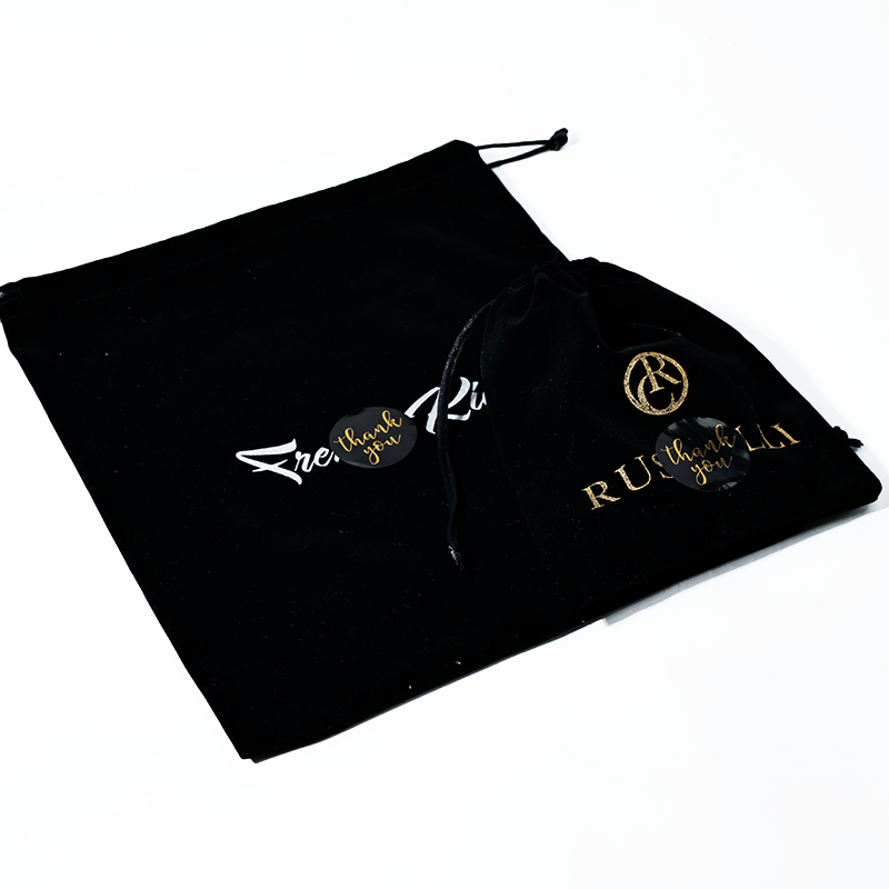 Black Multi-Size Fleece Drawstring Bag 3.25
