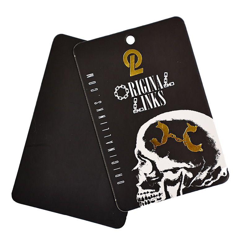 Black long gold stamping plus monochrome printing tag 2.23