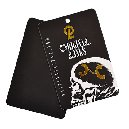 Black long gold stamping plus monochrome printing tag 2.23