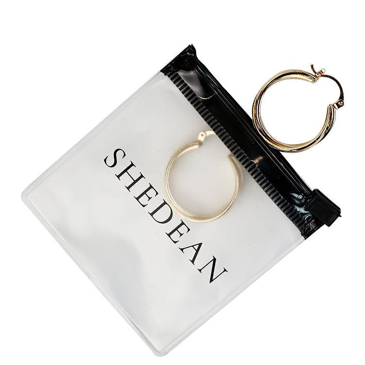 Black extra small size self-sealing frosted zipper bag