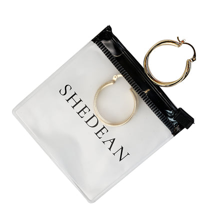 Black extra small size self-sealing frosted zipper bag