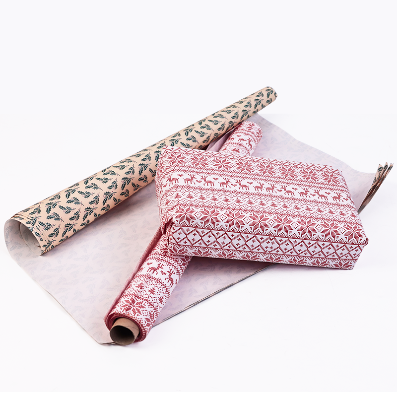 Multi-color full-page pattern Christmas wrapping paper