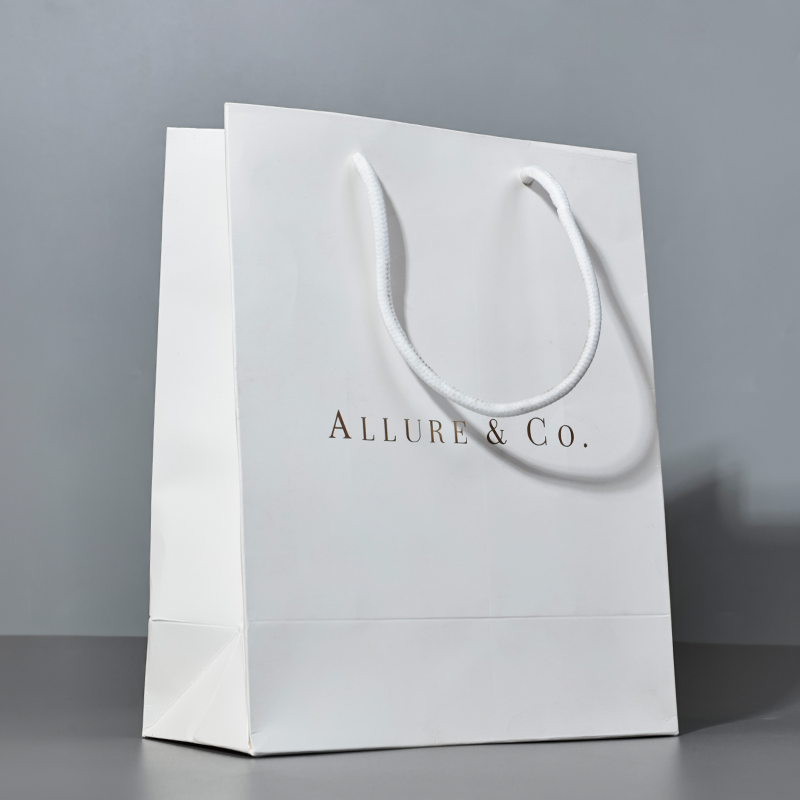 White pattern hot stamping paper bag