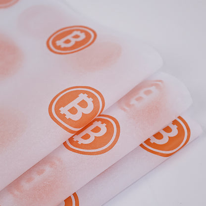 White wrapping paper pattern orange print