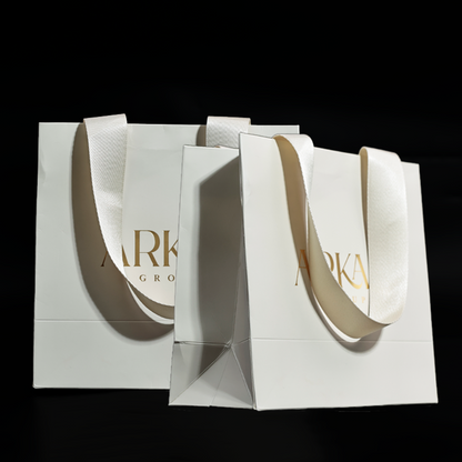 Off-white pattern gold-stamped string handbag