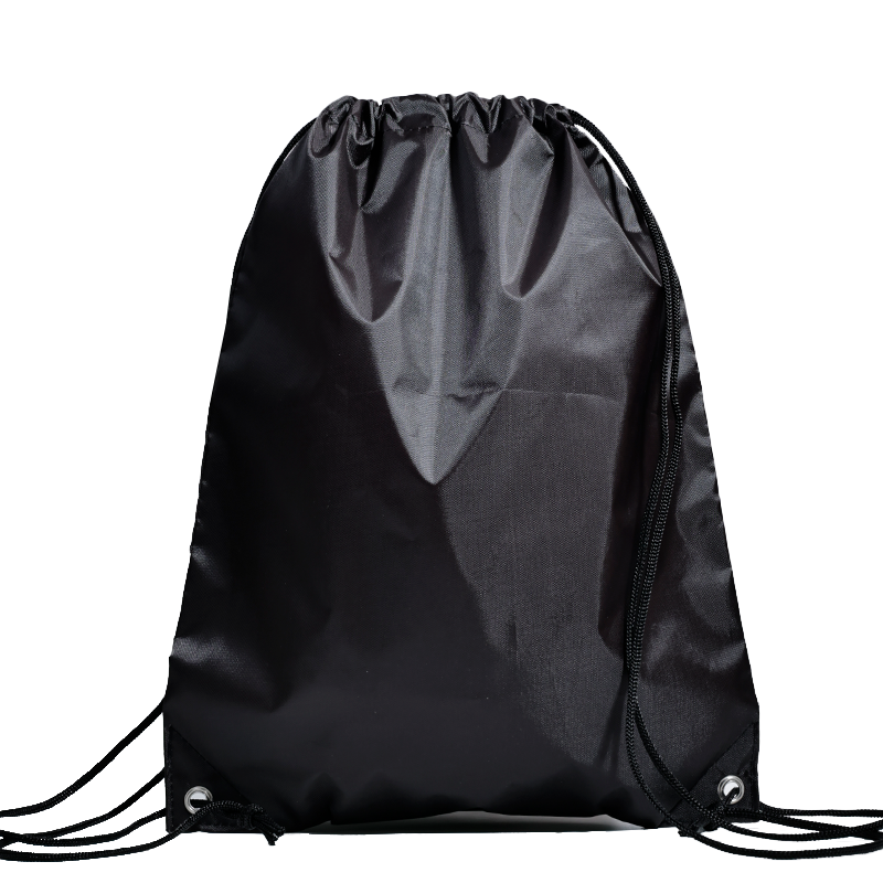 Black polyester drawstring backpack bag 1.13
