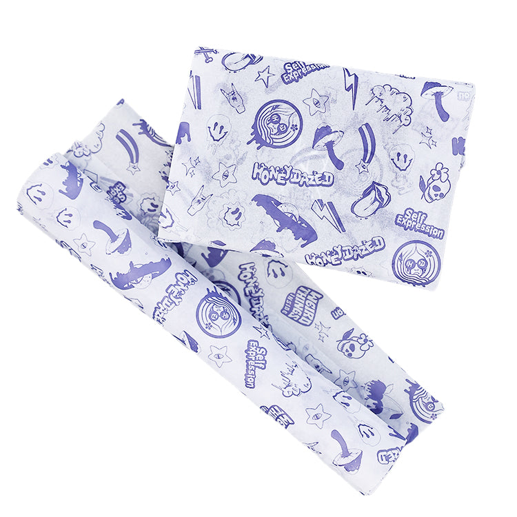 White Shirley Paper Small Size Various Patterns Printed Blue Wrapping Paper