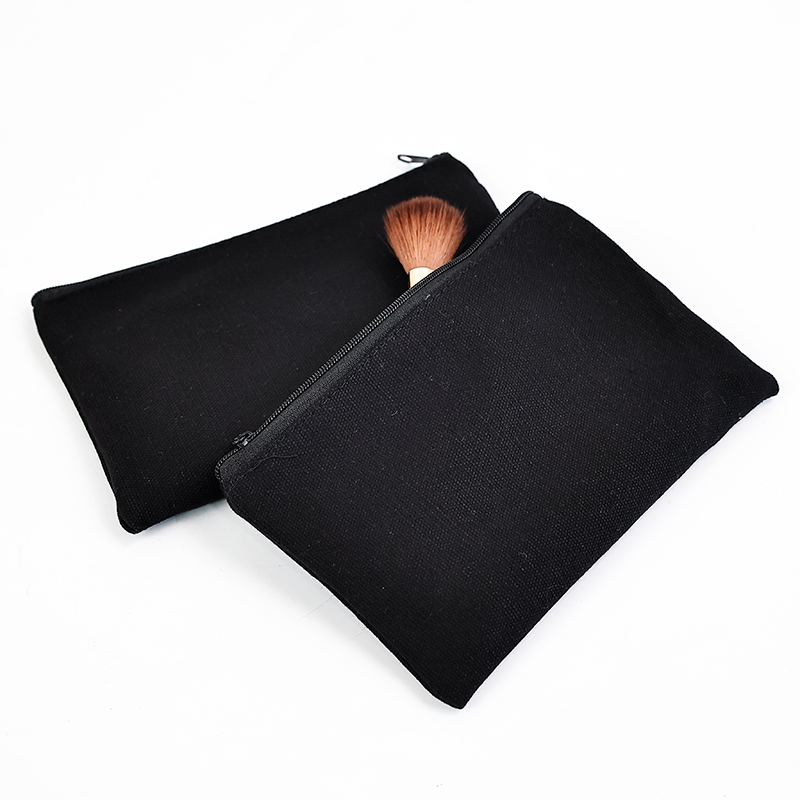 Black Long Cotton Zipper Bag