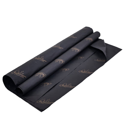 Black wrapping paper pattern with gold stamping