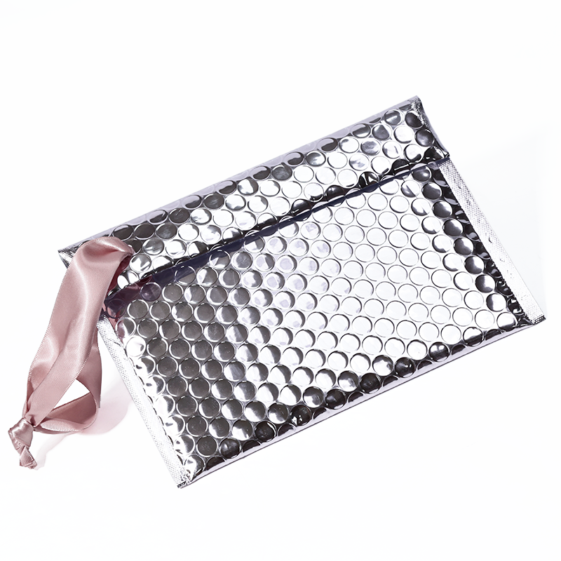 Silver aluminum film hand rope bubble courier bag 3.25