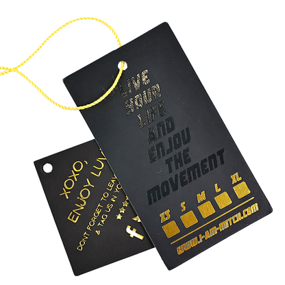 Black pattern hot stamping printing tag