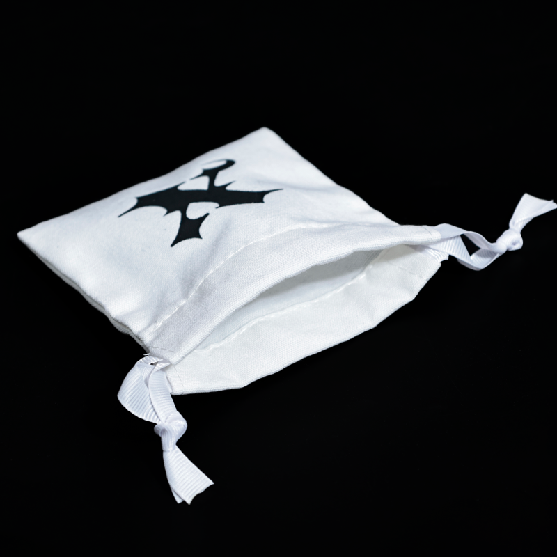 White small canvas drawstring bag 12.17